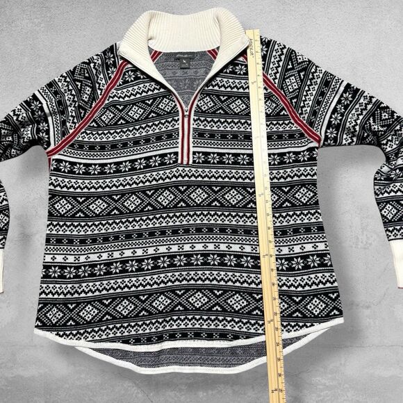 Eddie Bauer Womens Fair Isle Engage Quarter Zip Pullover Sweater XL Nordic Ski - Picture 5 of 9